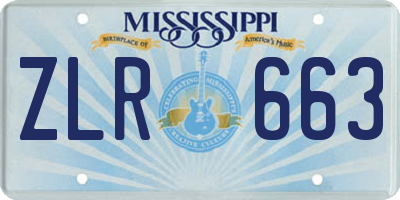 MS license plate ZLR663
