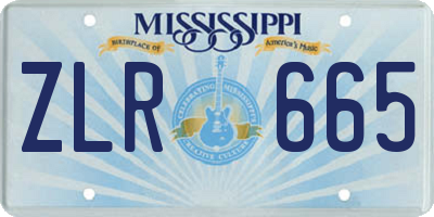 MS license plate ZLR665
