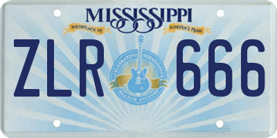 MS license plate ZLR666