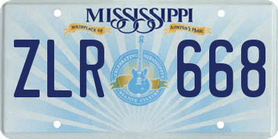 MS license plate ZLR668