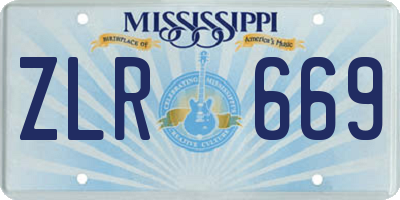 MS license plate ZLR669