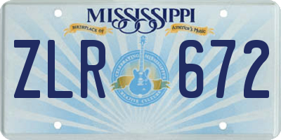MS license plate ZLR672