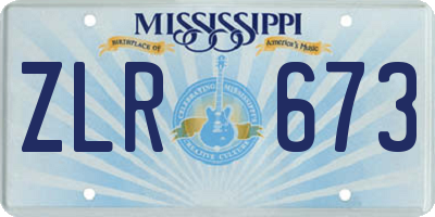 MS license plate ZLR673