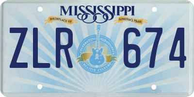 MS license plate ZLR674