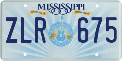 MS license plate ZLR675