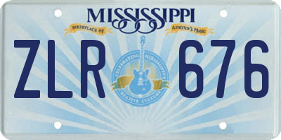MS license plate ZLR676