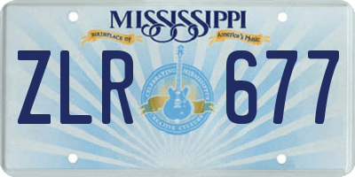 MS license plate ZLR677