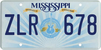 MS license plate ZLR678