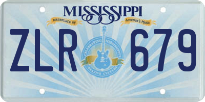 MS license plate ZLR679
