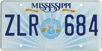 MS license plate ZLR684