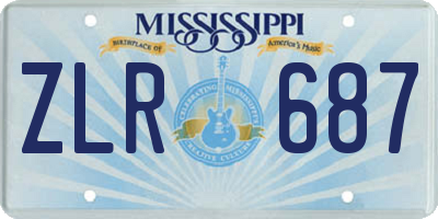 MS license plate ZLR687