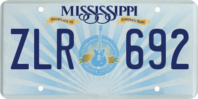 MS license plate ZLR692