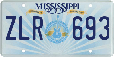MS license plate ZLR693