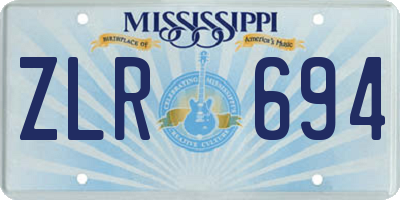 MS license plate ZLR694
