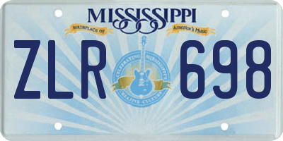 MS license plate ZLR698