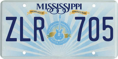 MS license plate ZLR705