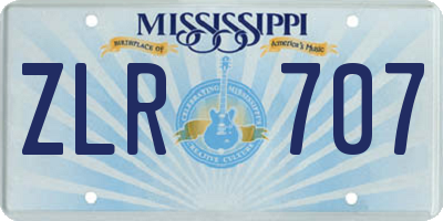 MS license plate ZLR707