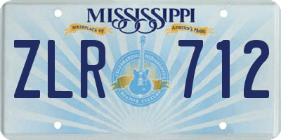 MS license plate ZLR712