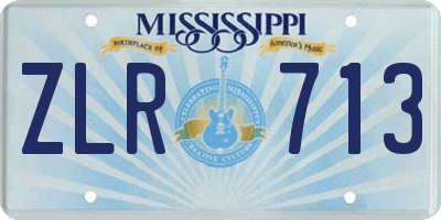 MS license plate ZLR713