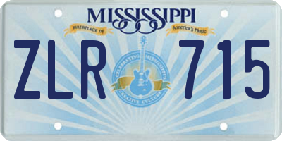 MS license plate ZLR715