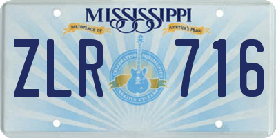 MS license plate ZLR716