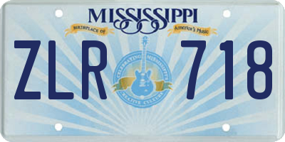 MS license plate ZLR718