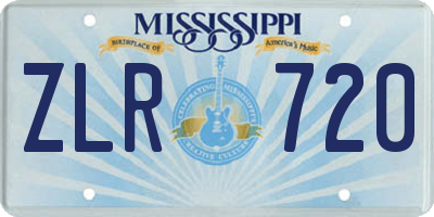 MS license plate ZLR720