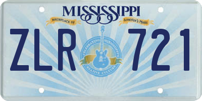 MS license plate ZLR721