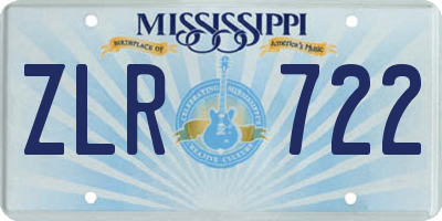 MS license plate ZLR722