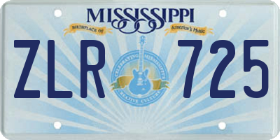 MS license plate ZLR725