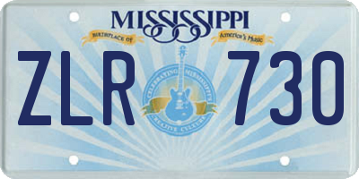 MS license plate ZLR730
