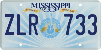 MS license plate ZLR733