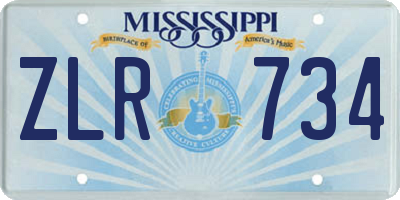 MS license plate ZLR734