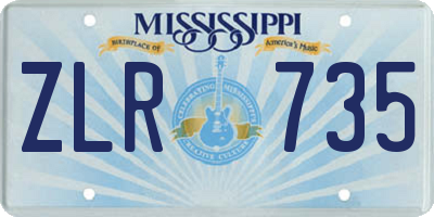 MS license plate ZLR735