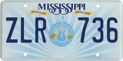 MS license plate ZLR736