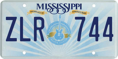 MS license plate ZLR744