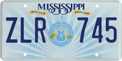 MS license plate ZLR745