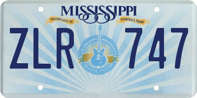 MS license plate ZLR747