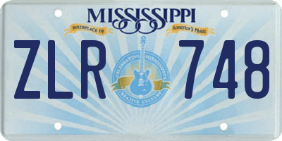 MS license plate ZLR748
