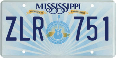 MS license plate ZLR751