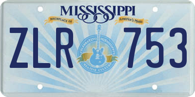 MS license plate ZLR753