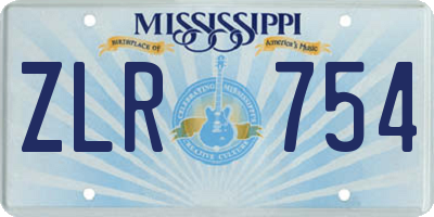 MS license plate ZLR754