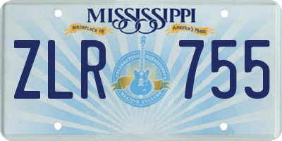 MS license plate ZLR755