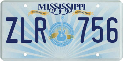 MS license plate ZLR756