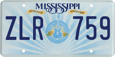 MS license plate ZLR759