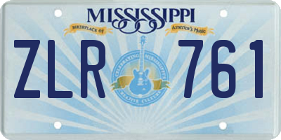 MS license plate ZLR761