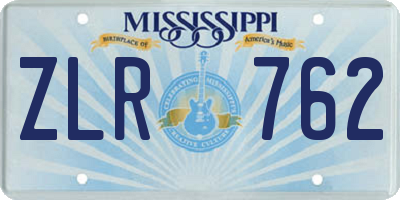 MS license plate ZLR762