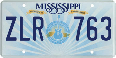 MS license plate ZLR763