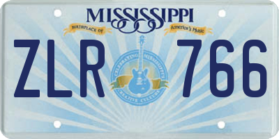 MS license plate ZLR766
