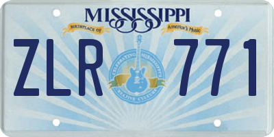 MS license plate ZLR771